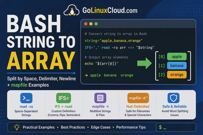 Bash String to Array (Split by Space, Delimiter, Newline + mapfile Examples)
