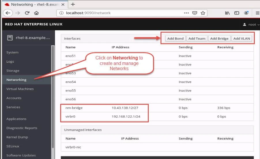 Create KVM Virtual Machine using Cockpit UI RHEL CentOS 8