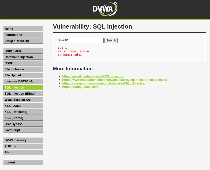 Damn Vulnerable Web App