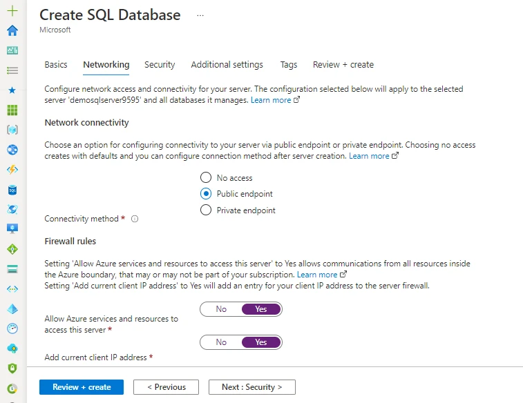 deploy SQL Database on Azure