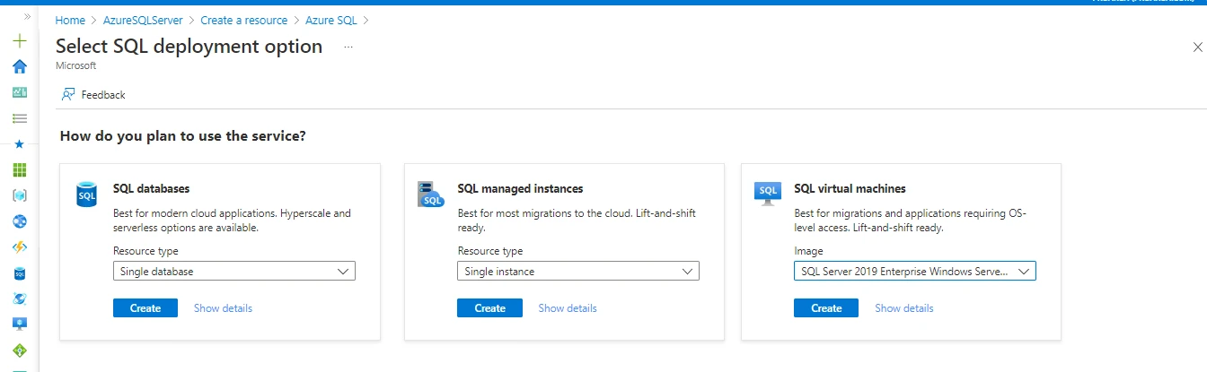 deploy SQL Database on Azure