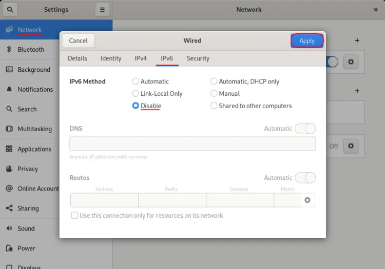 disable ipv6