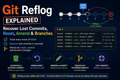 Git Reflog Explained: Recover Lost Commits, Reset, Amend & Branches