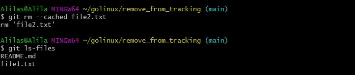 git remove file from tracking