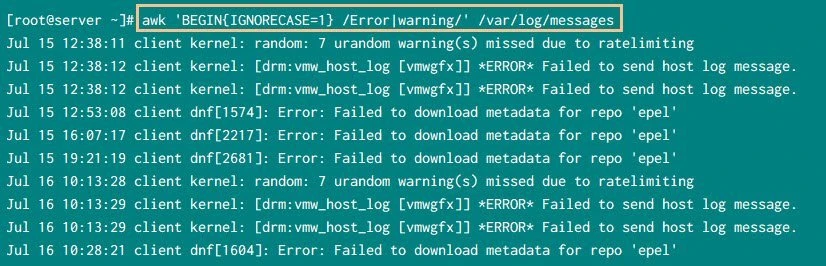 Search multiple patterns with awk