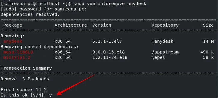 uninstall anydesk