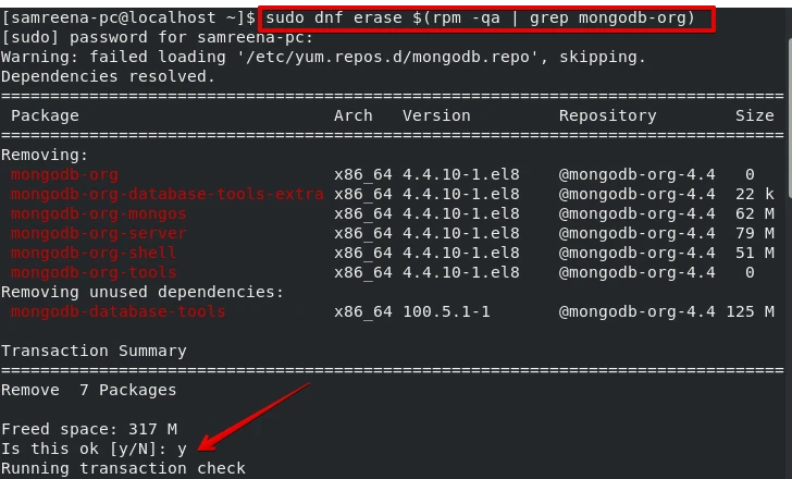 uninstall mongodb