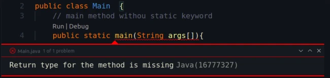 java main method void