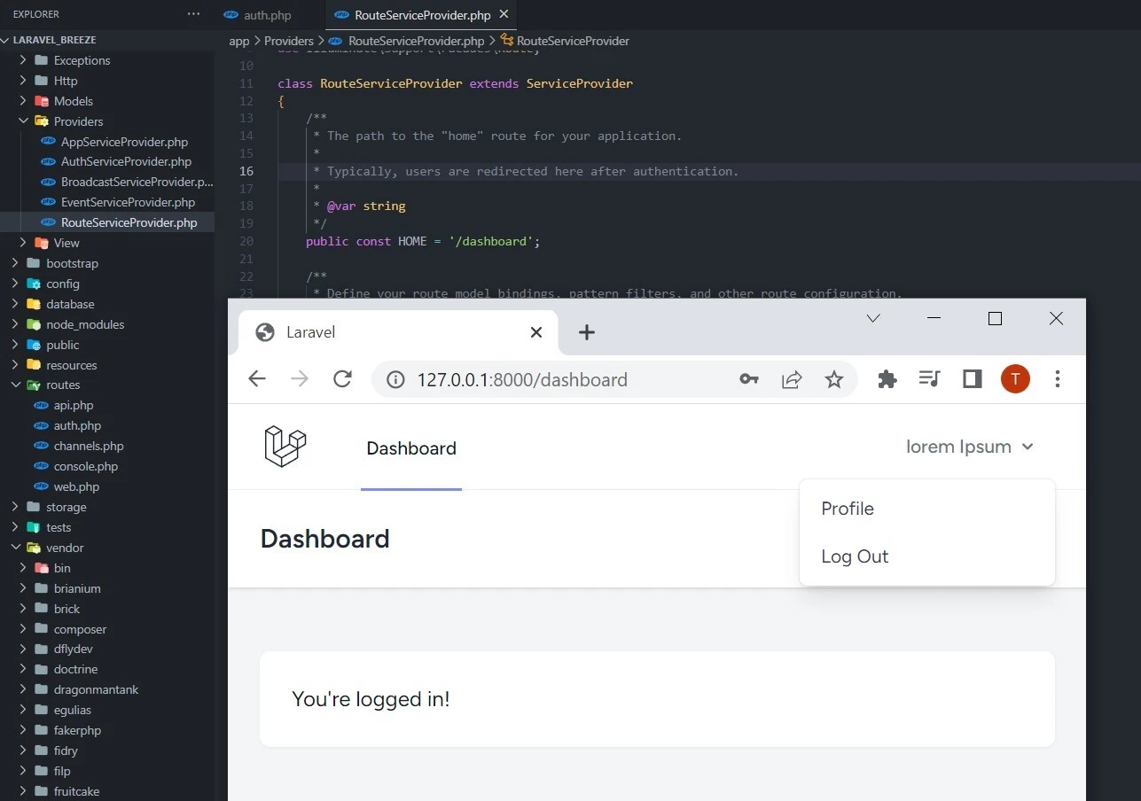 Authentication with Laravel Breeze