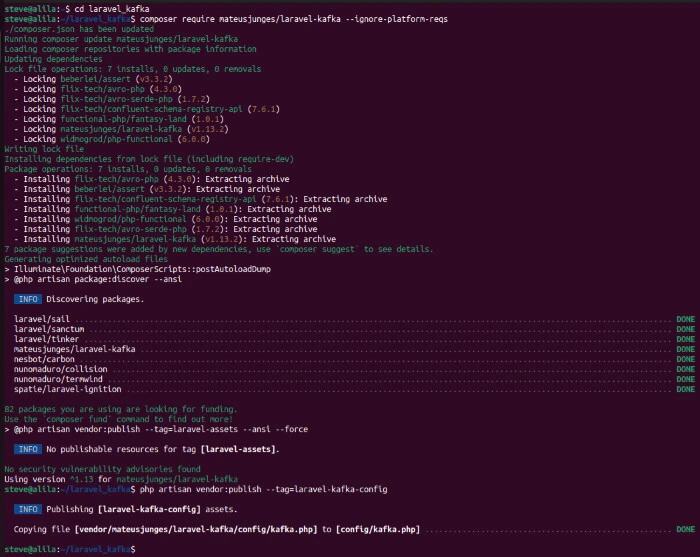 Laravel Kafka installed