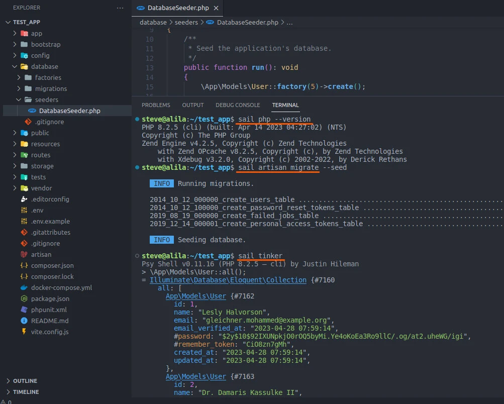 Use Laravel Sail