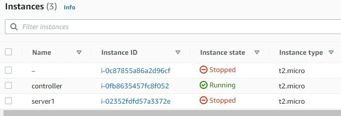 Instances in stopped state