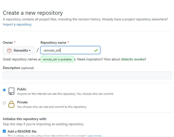 Creating a GitHub repository for Remote SSH workflow