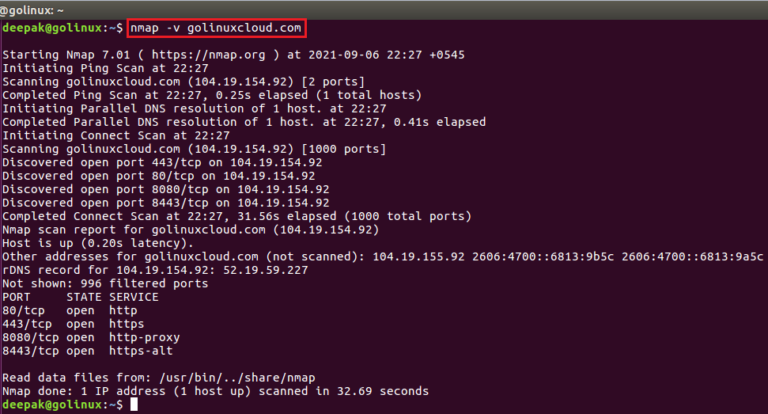 30 nmap command examples in Linux [Cheat Sheet] | GoLinuxCloud