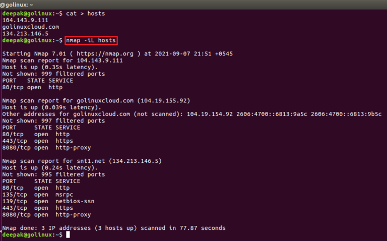 30 nmap command examples in Linux [Cheat Sheet] | GoLinuxCloud